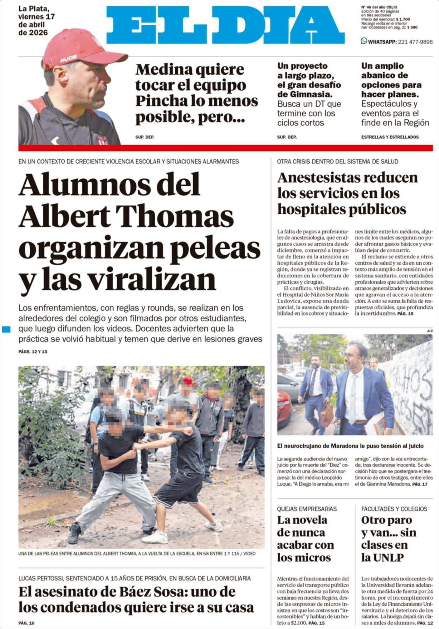 Media Panel - Developments and Systems | CDN / CENTRAL DE NOTICIAS - Tapa del diario El Dia