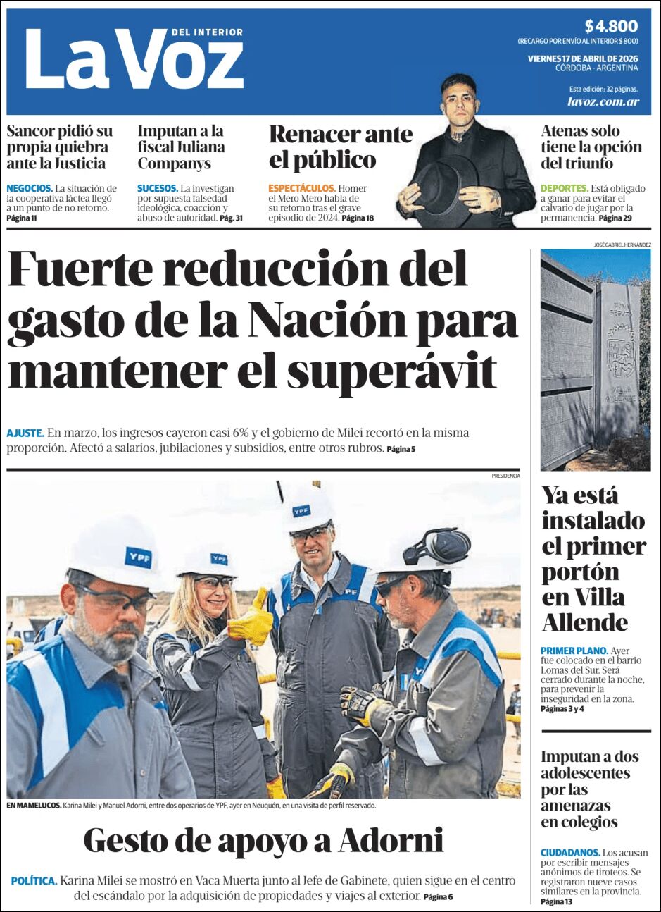 Media Panel - Developments and Systems | CDN / CENTRAL DE NOTICIAS - Tapa del diario La Voz