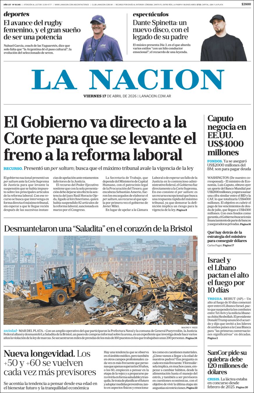 Media Panel - Developments and Systems | CDN / CENTRAL DE NOTICIAS - Tapa del diario Nacion
