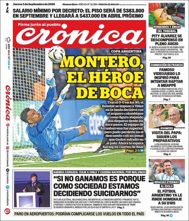 Media Panel - Developments and Systems | CDN / CENTRAL DE NOTICIAS - Tapa del diario Crónica